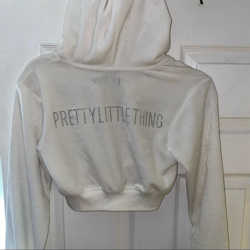 Pretty Little Thing Cropped Bling Hoodie